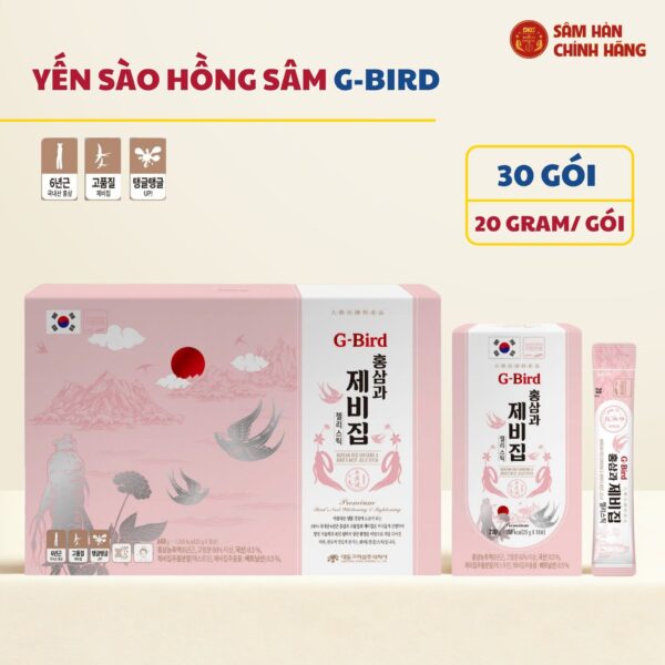 Hồng sâm yến sào G-BIRD (20g x 30 stick dạng thạch) – Daedong